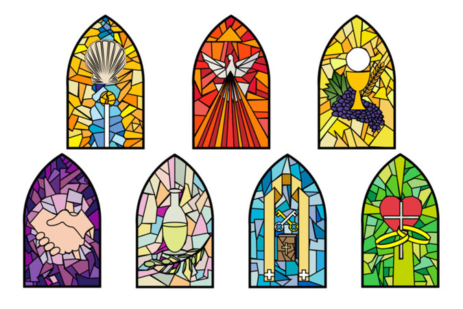 Grafics of the seven sacraments