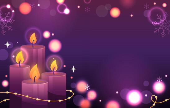Four purple candles