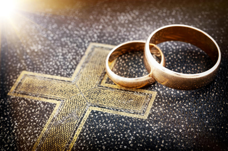 marriage rings over bible